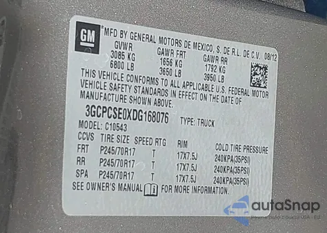 2013 Chevrolet Silverado 1500 Lt from USA, damaged, VIN 3GCPCSE0XDG168076